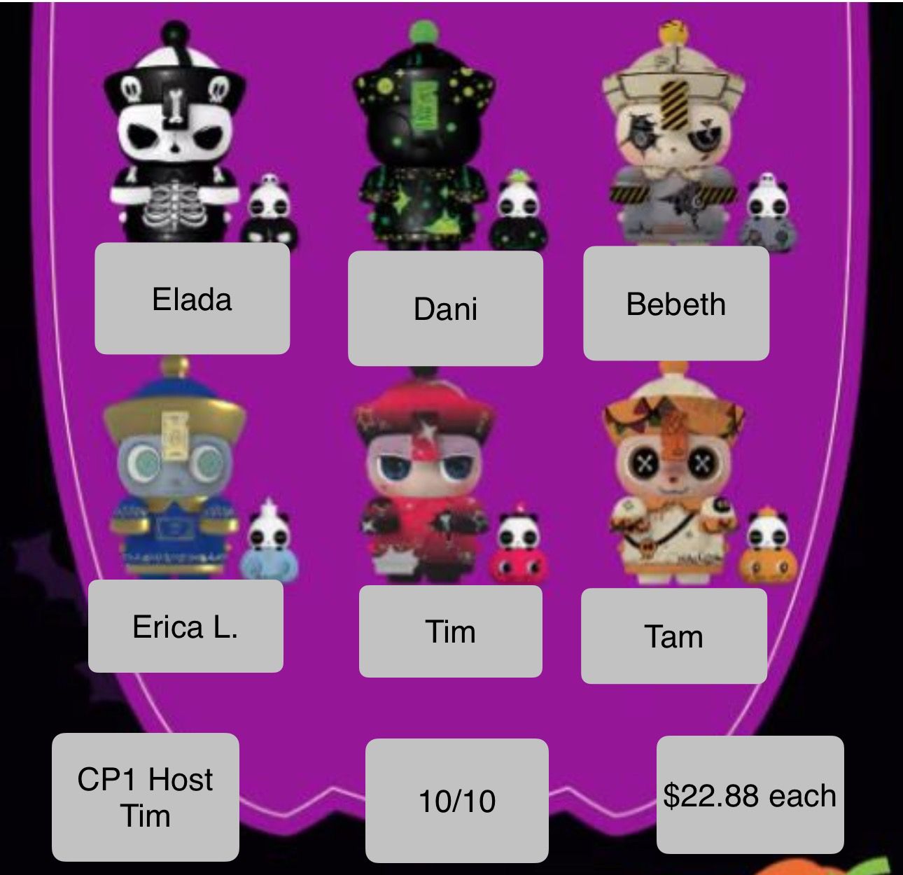 Opandee Zombie Party Halloween Series toy surprise box Dolls