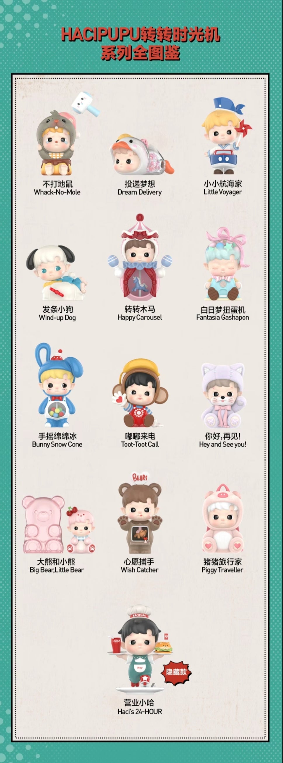 POP MART Hacipupu Spinning Time Machine Series toy surprise box Dolls