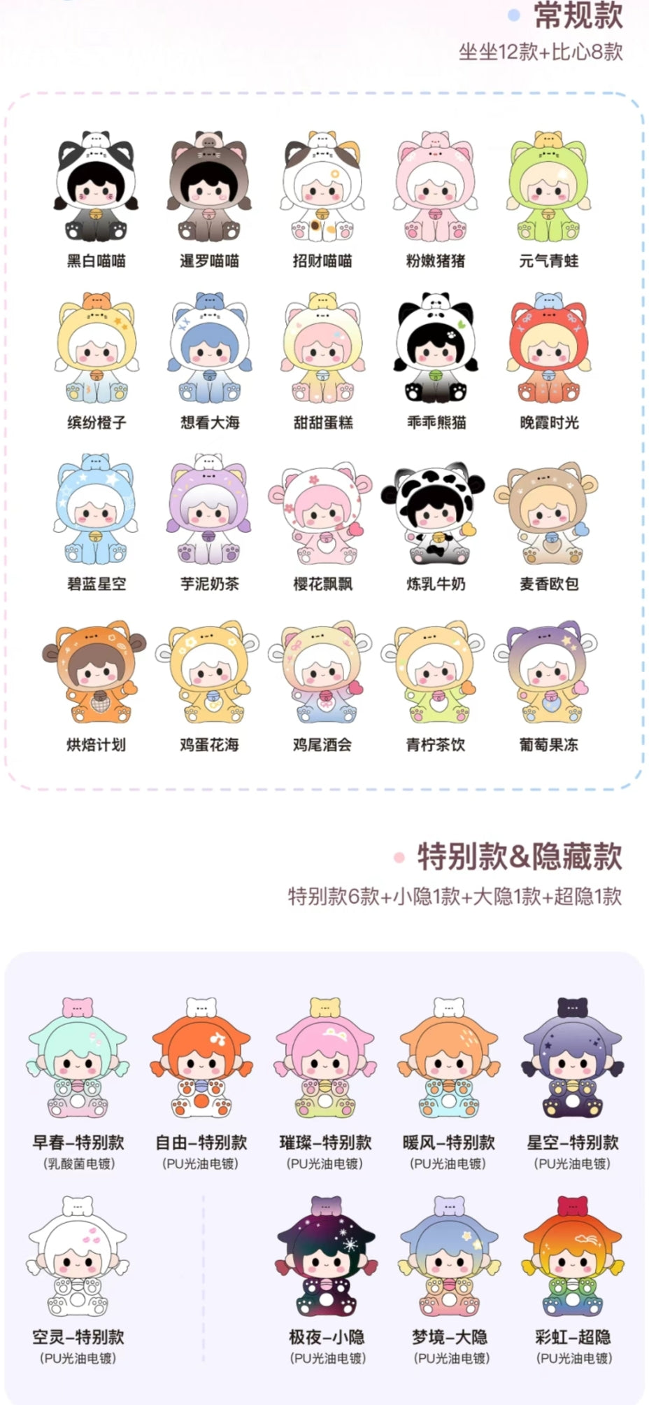 UU & Meow's Travel Minibean Series toy surprise box Dolls