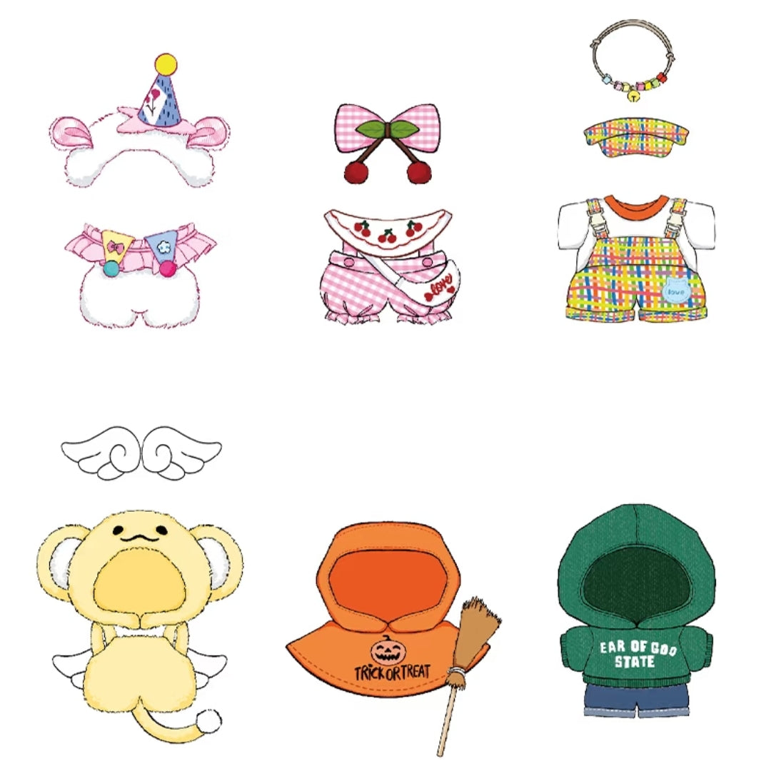 【For 15 - 17cm Plush】Poop Magic Wardrobe Plush Cloth Series toy surprise box Dolls