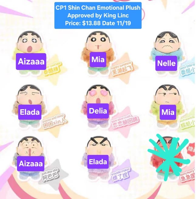 Shinchan Emotional Plush Series Claim Party