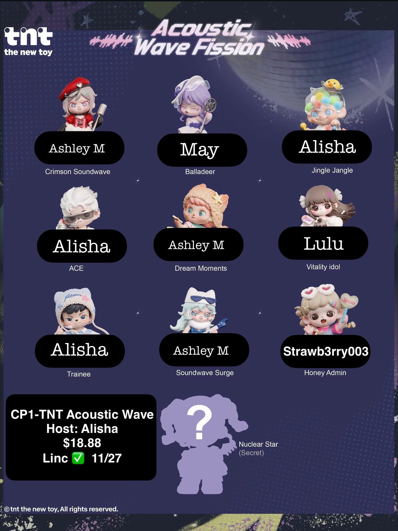 TNTSPACE Acoustic Wave Fission Series toy surprise box Dolls