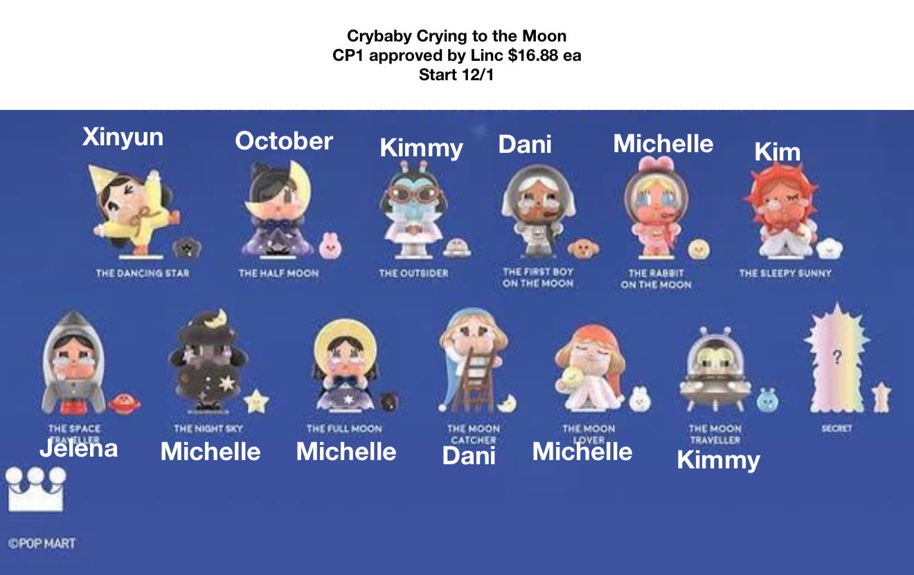 【preorder December 12】POP MART Crybaby Crying To The Moon Series toy surprise box Dolls