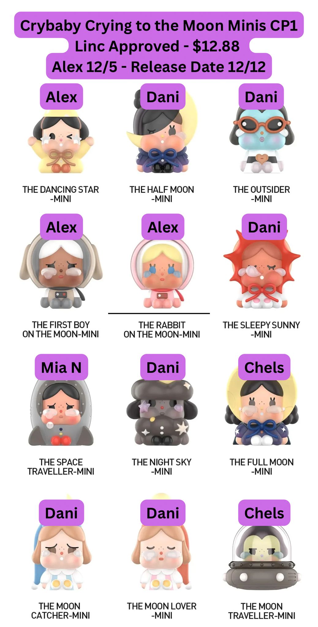 【preorder December 12】POP MART CRYBABY CRYING TO THE MOON-SITTING Series toy surprise box Dolls