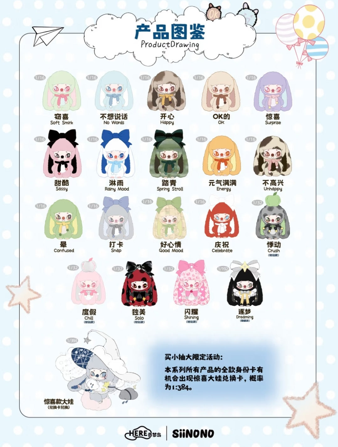 Siinono Mood On Plush Series toy surprise box Dolls