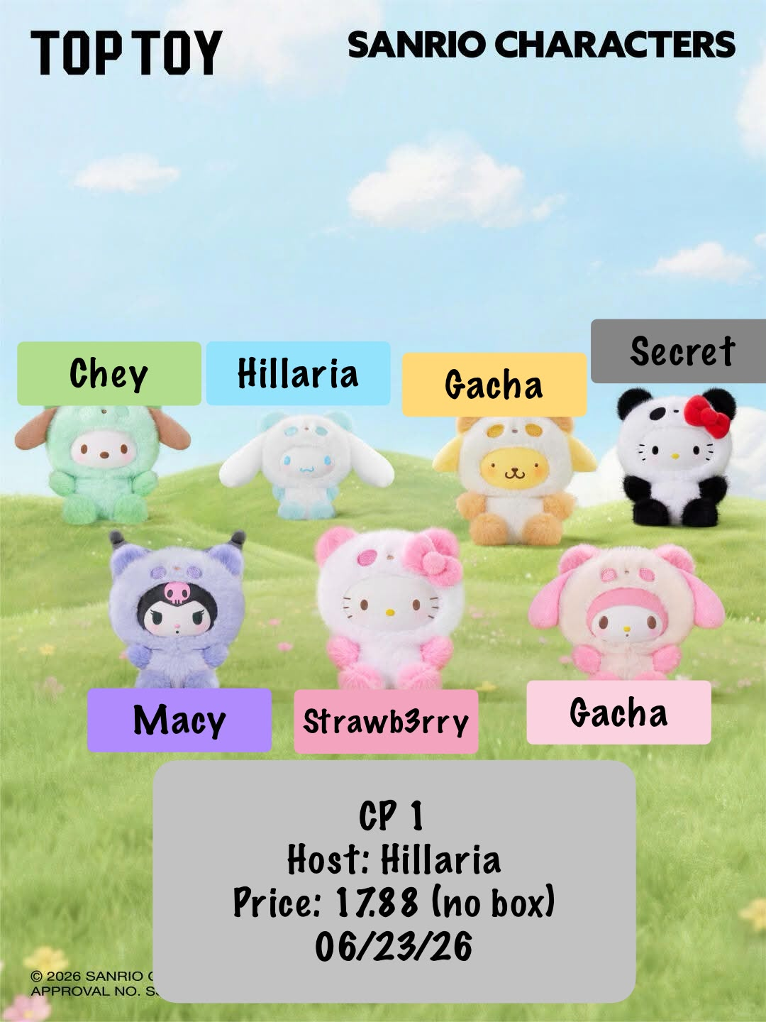 Sanrio Colorful Panda Series Claim Party