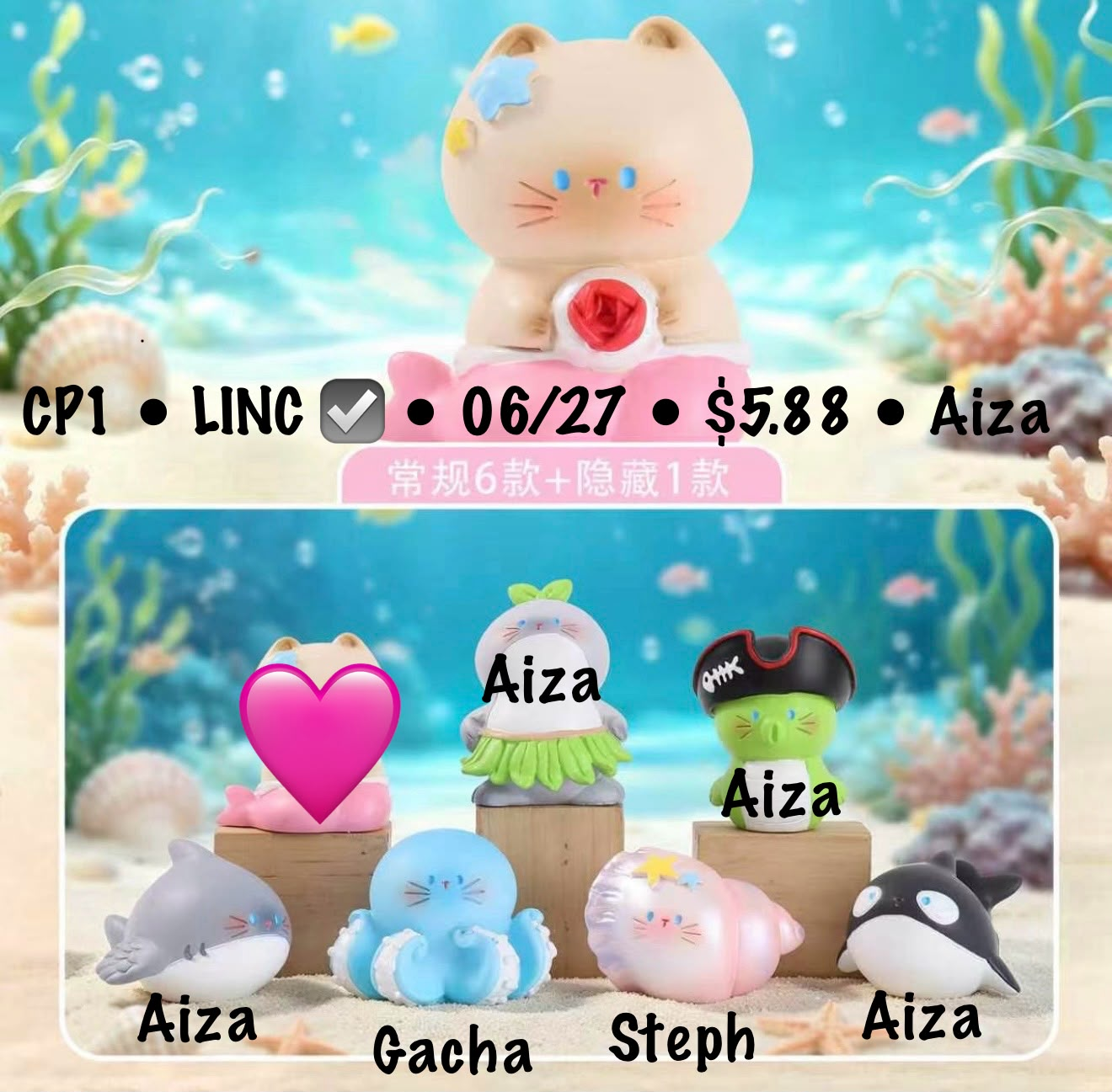Cute Siamese Cat Ocean Series Claim Party