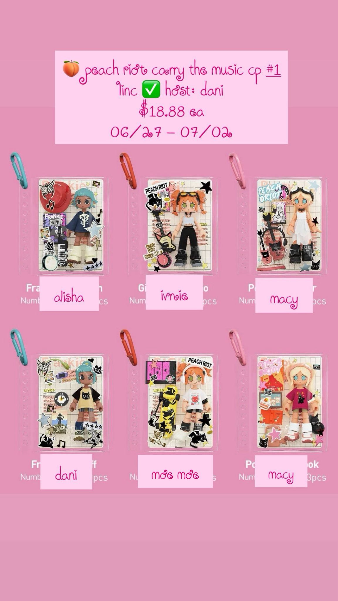 【preorder】POP MART Peach Riot Carry the Music Block Series toy surprise box Dolls