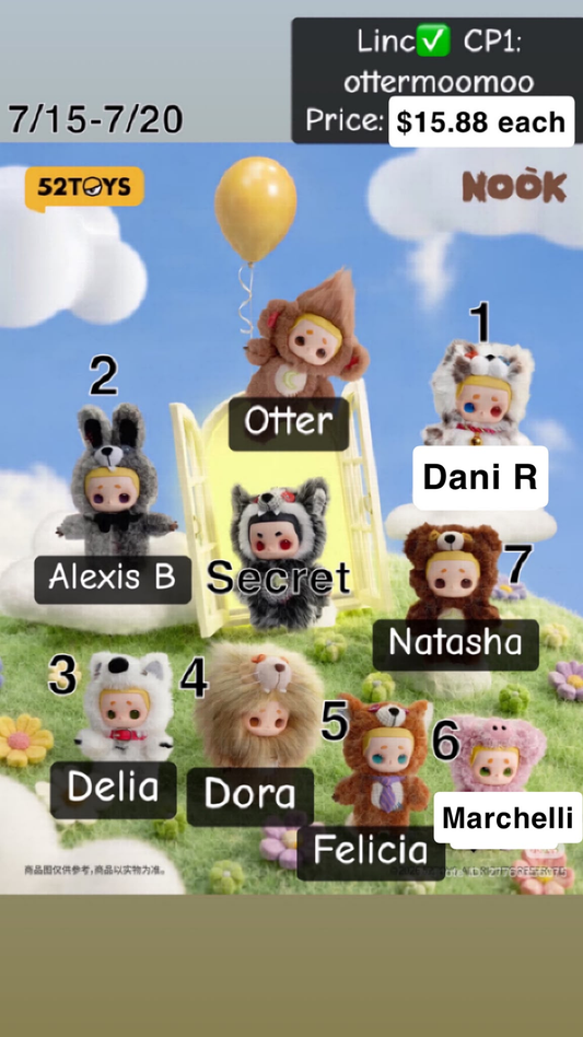 NOOK “Animal Boyfriend” Vinyl Plush Bag Charms Series Claim Party