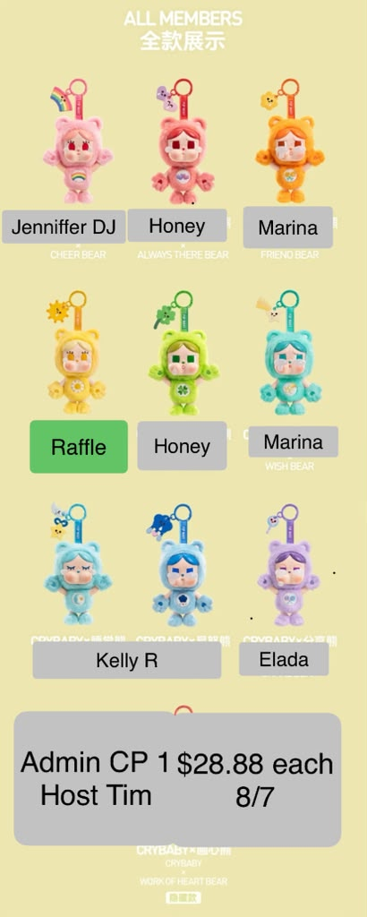 【preorder】POP MART Crybaby x Care Bears Plush Series toy surprise box Dolls
