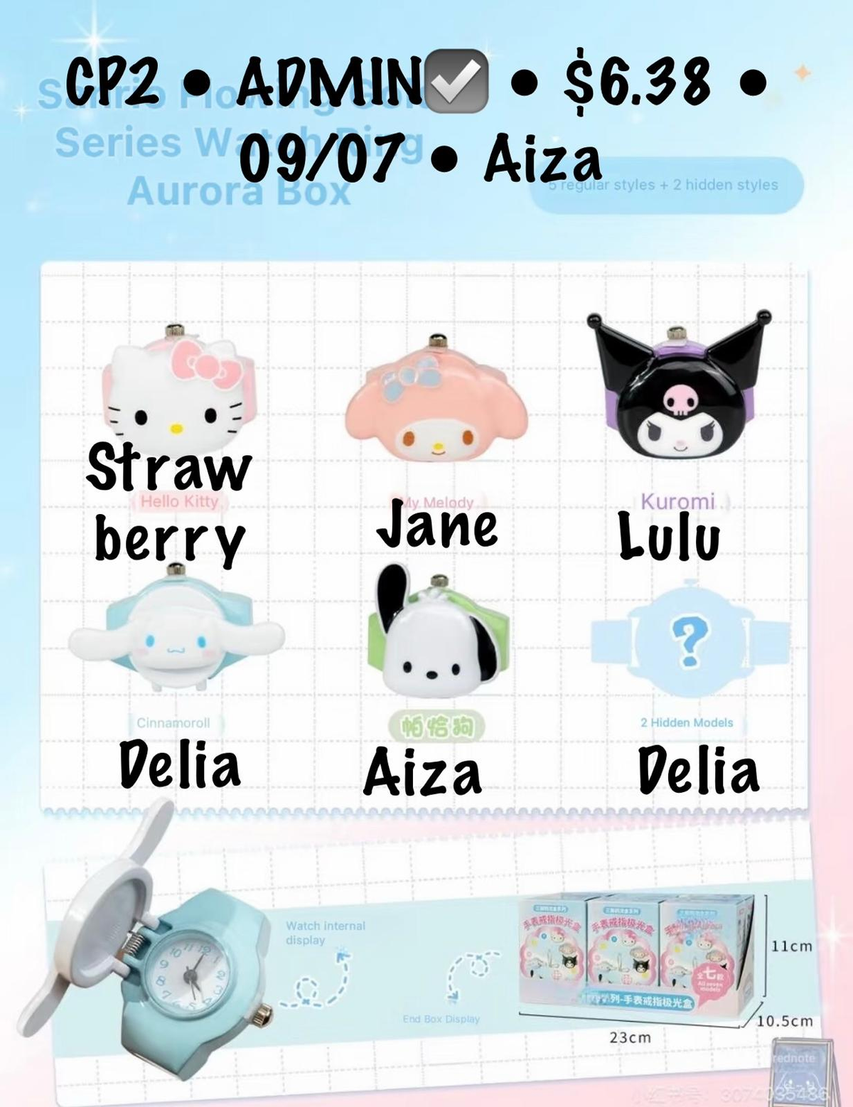 Sanrio Flowing Gold Series Watch Ring series claim party