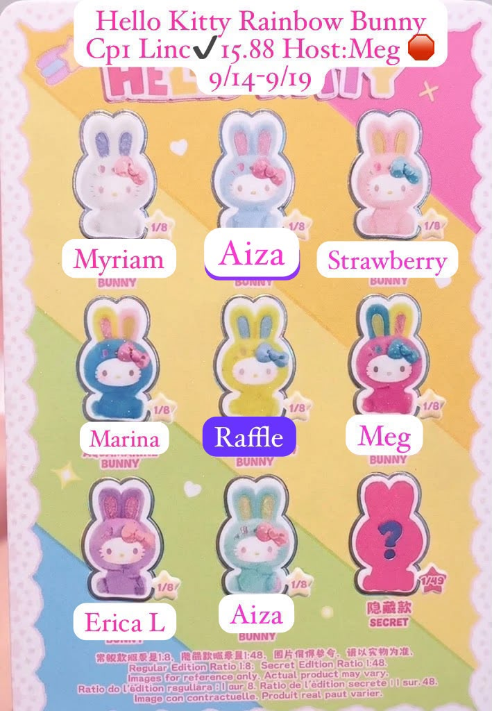 Hello Kitty Rainbow Bunny Series Claim Party