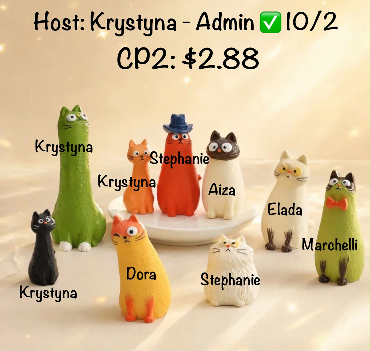 “Waiwai Cat” Desktop and Car Decorative Resin Figurine Series claim party