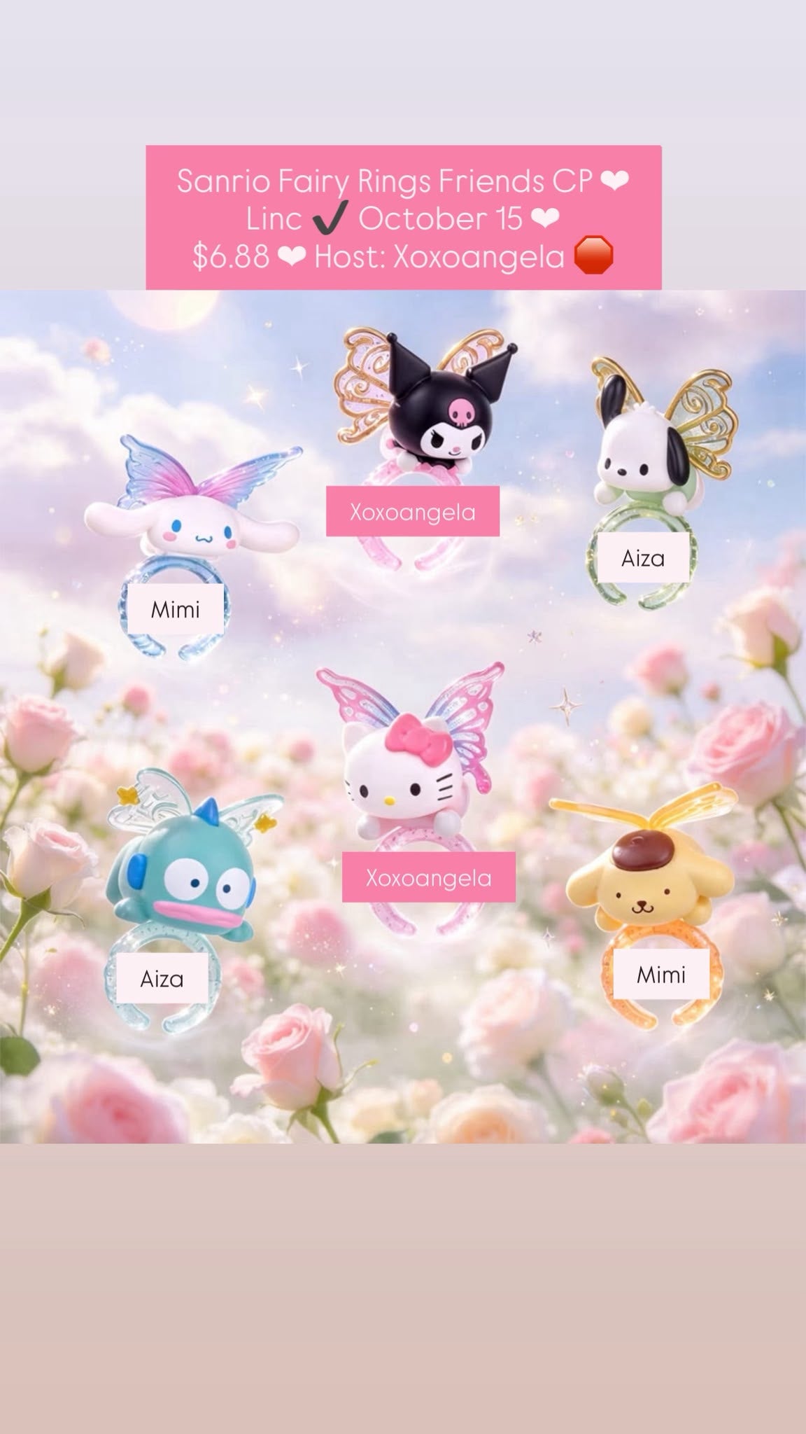 Sanrio Fairy Rings series claim party