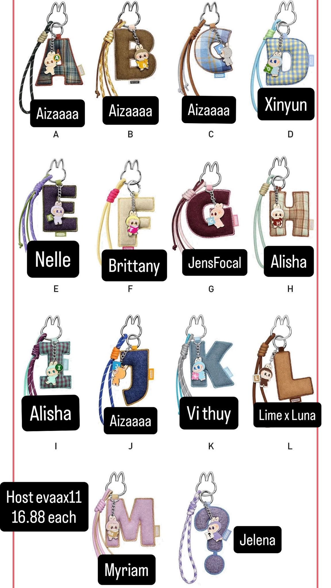 Labubu Pin For Love Letter Pendant Claim Party