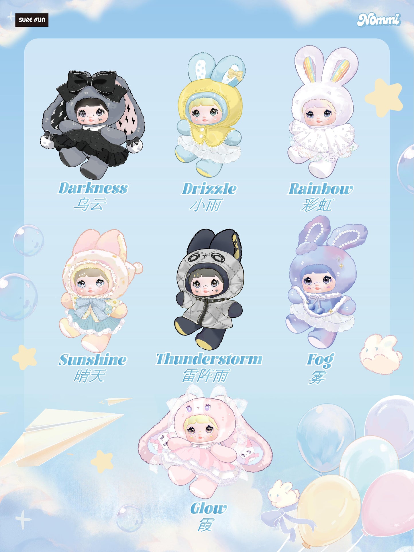 Nommi Weather Forecast Plush Series toy surprise box Dolls