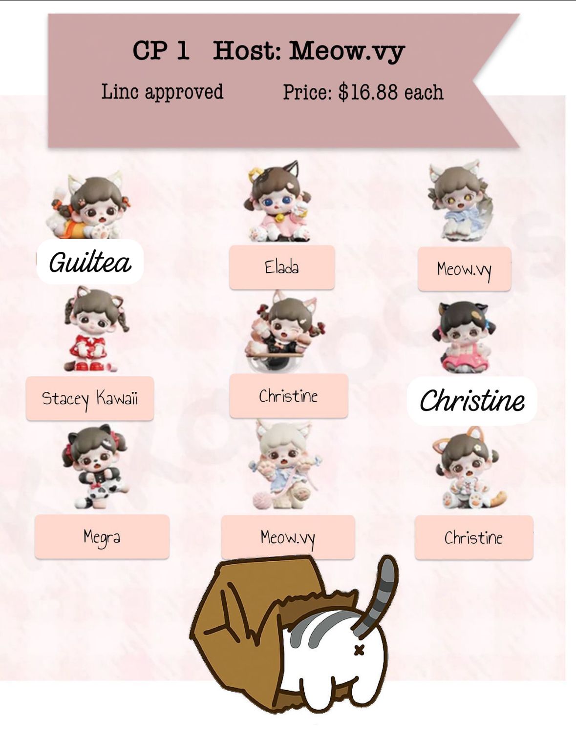 Zoraa Meow Cat Face Mini Series toy surprise box Dolls