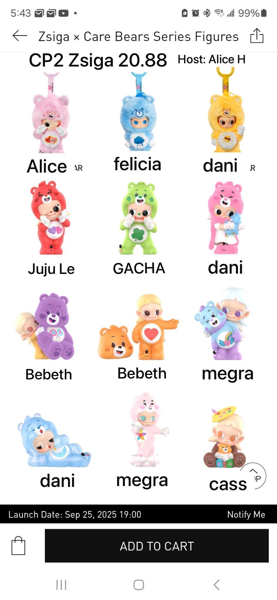 【preorder】POP MART Zsiga x Care bears Series toy surprise box Dolls