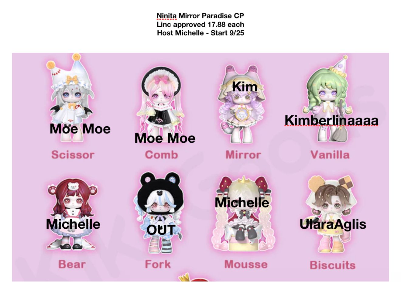 Ninita Mirror Paradise Series toy surprise box Dolls