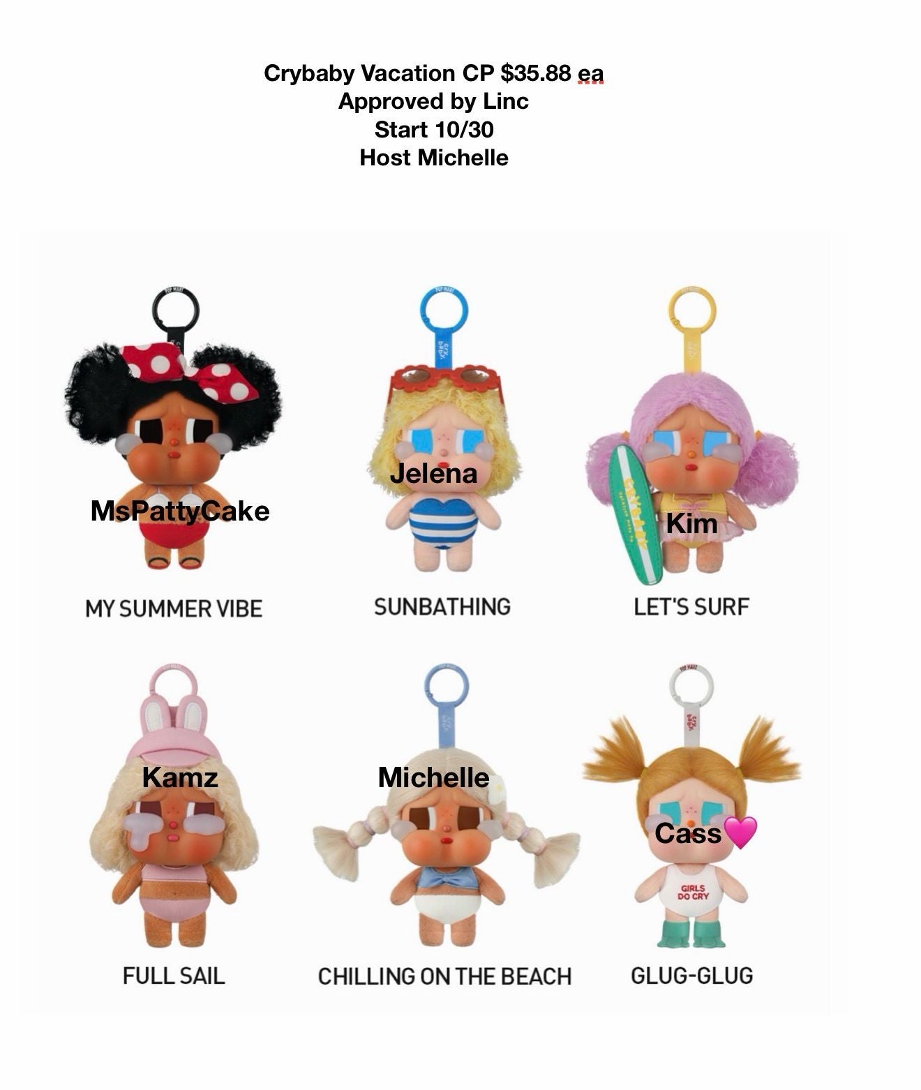 【preorder】POP MART Crybaby Vacation Move On Plush Series toy surprise box Dolls