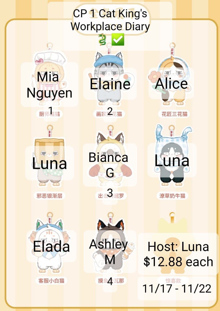 Cat King's Workplace Diary Plush Series toy surprise box Dolls