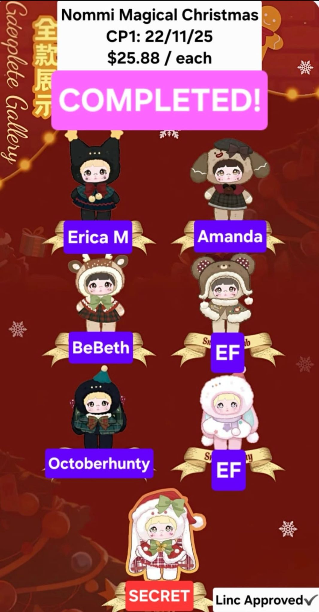 Nommi Magical Christmas Eve Plush Series toy surprise box Dolls