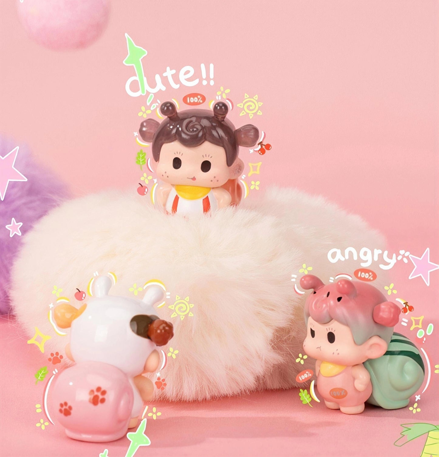 【4 pcs】Soda - Grumpy Snail Snailie Minibean Series toy surprise box Dolls