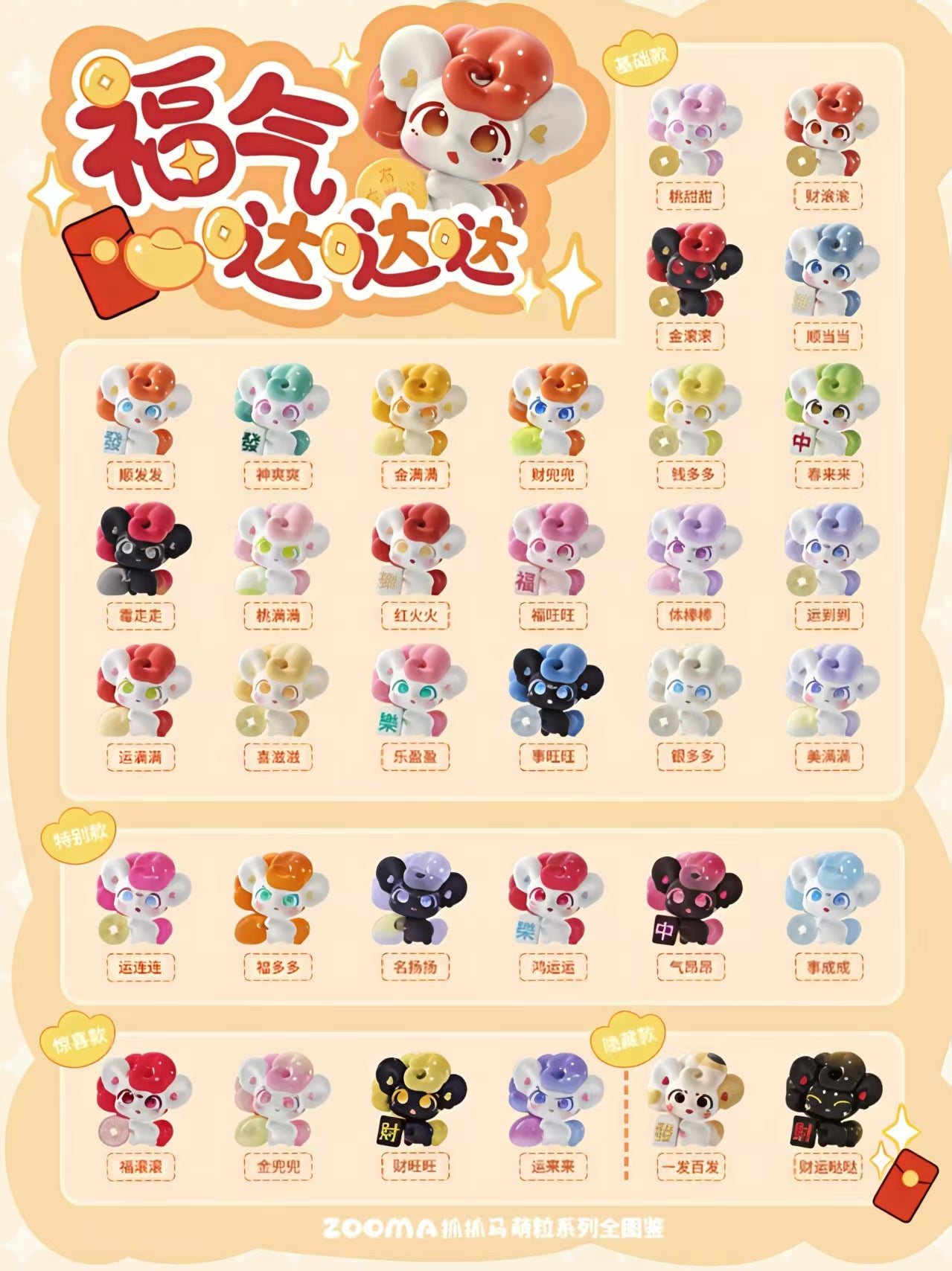 Zooma Fortune Bubbles Minibean Series toy surprise box Dolls