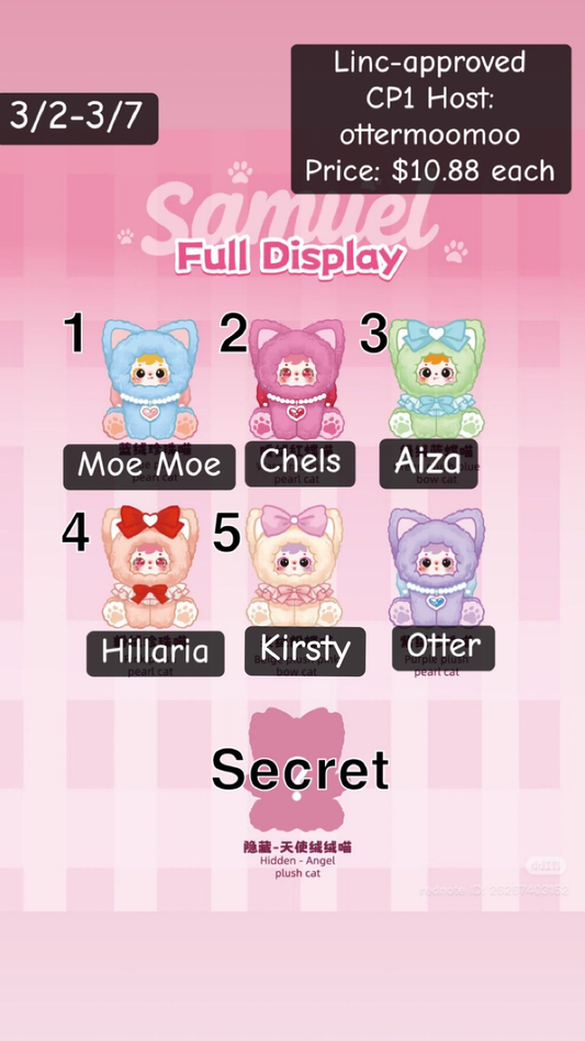 Samule Rainbow Cat Plush Series Claim Party