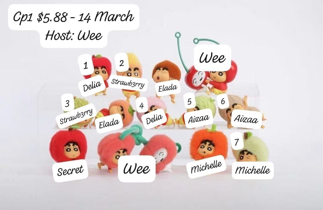 Crayon Shinchan Munch On Fruit Series toy surprise box Dolls