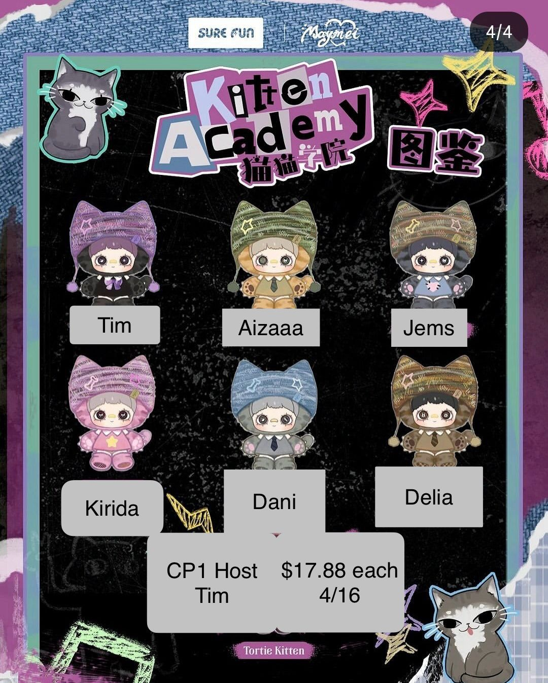 【preorder】Maymei Kitten Academy Plush Series toy surprise box Dolls