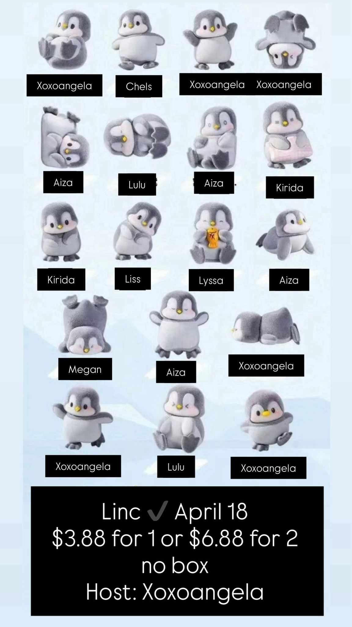 Penguin Apoo Glacier Daily Minibean Series toy surprise box Dolls