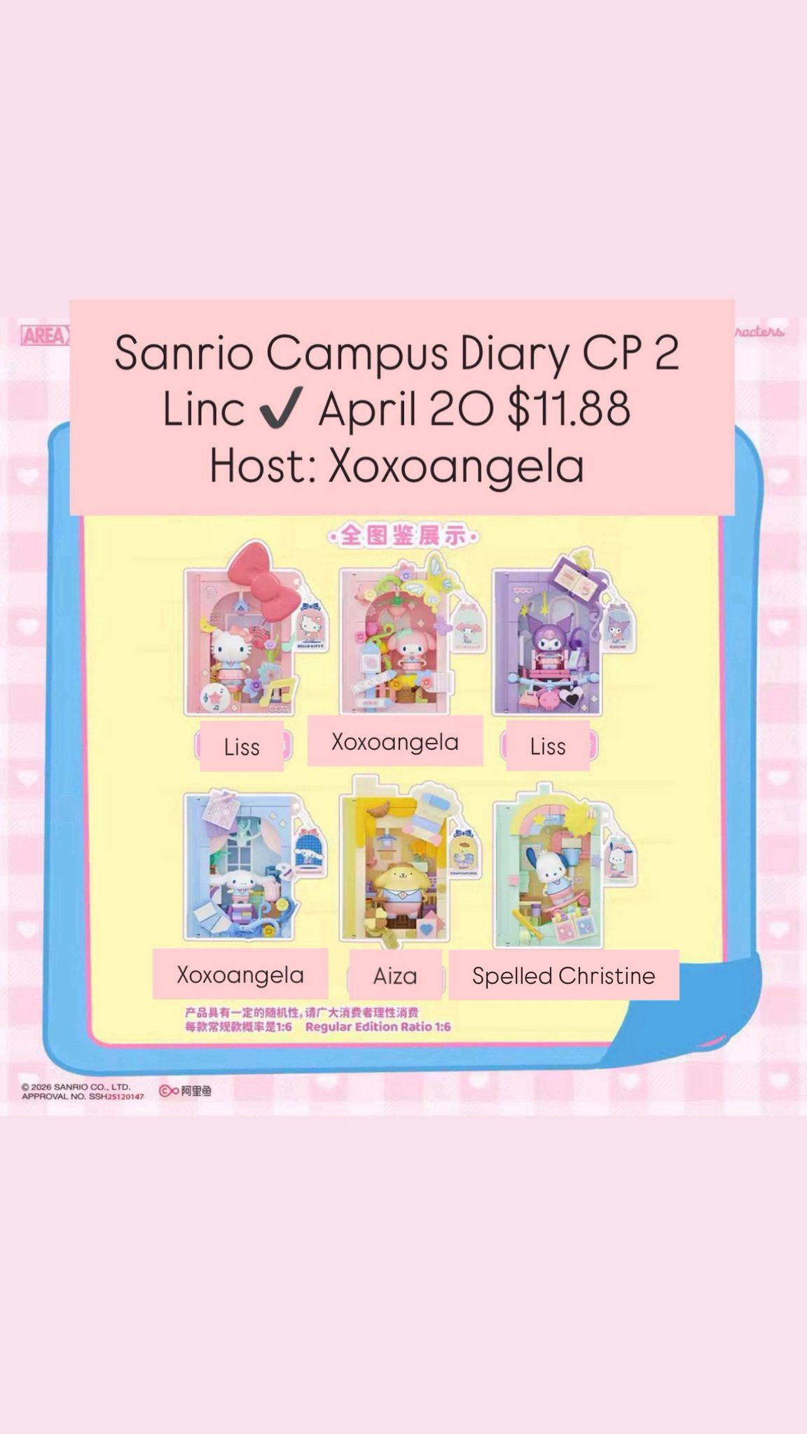 Sanrio Campus Diary Building Block Book Series Claim Party