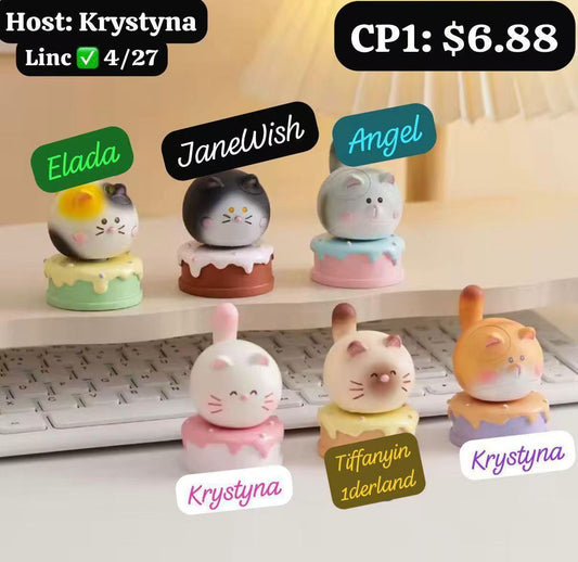 Cute Spinning Kitten Figurine Series Claim Party