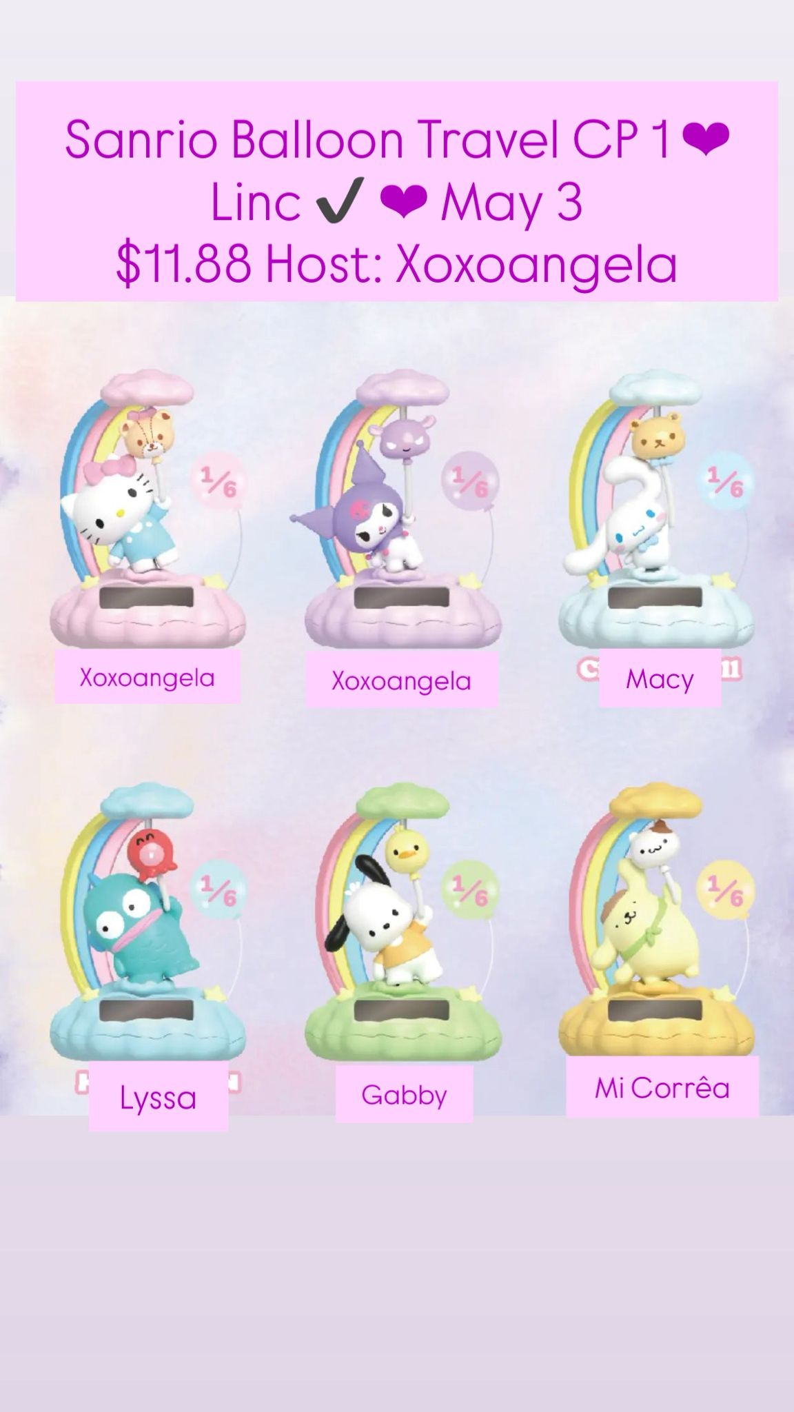 Sanrio Ballon travel Series Claim Party