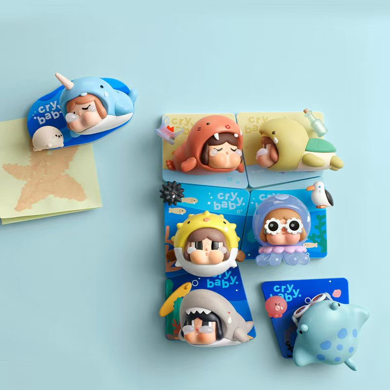 【preorder】POP MART CRYBABY Cry Me an Ocean Fridge Magnet Series toy surprise box Dolls