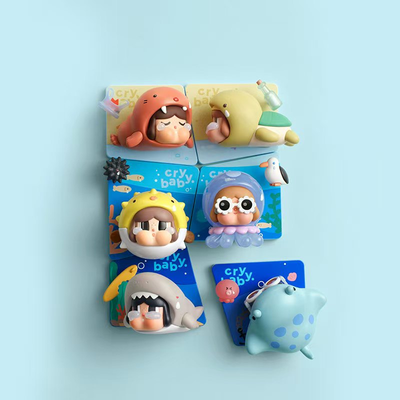 【preorder】POP MART CRYBABY Cry Me an Ocean Fridge Magnet Series toy surprise box Dolls