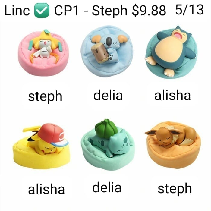 Pokémon v1 Sleeping Poses Series Claim Party