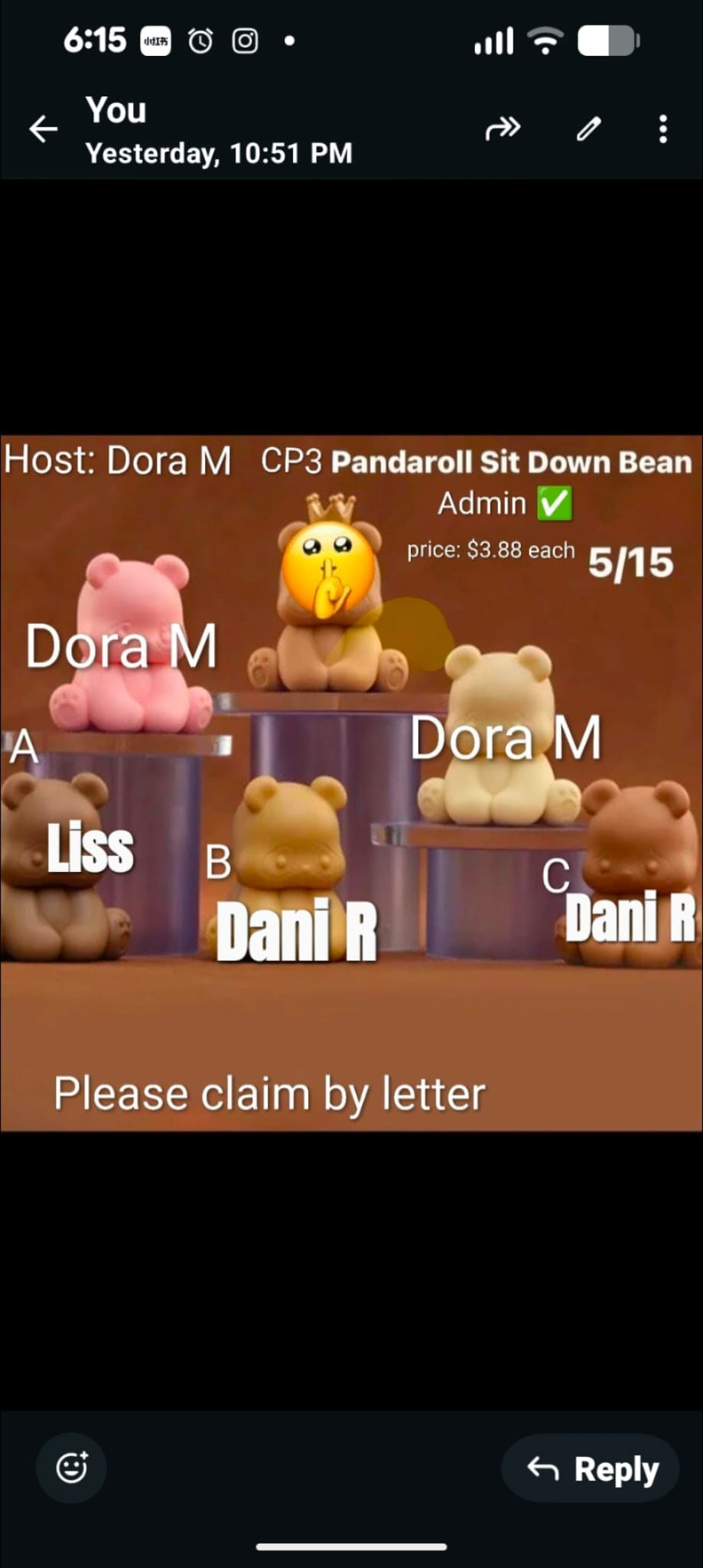 Panda Roll “Sit in a Row” Series  Claim Party
