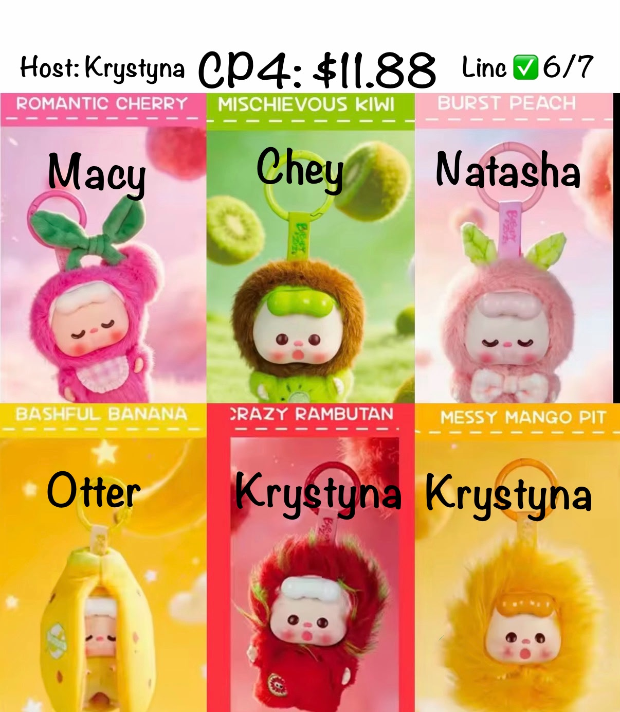 Wuwu Crazy Fruit Plush Series toy surprise box Dolls