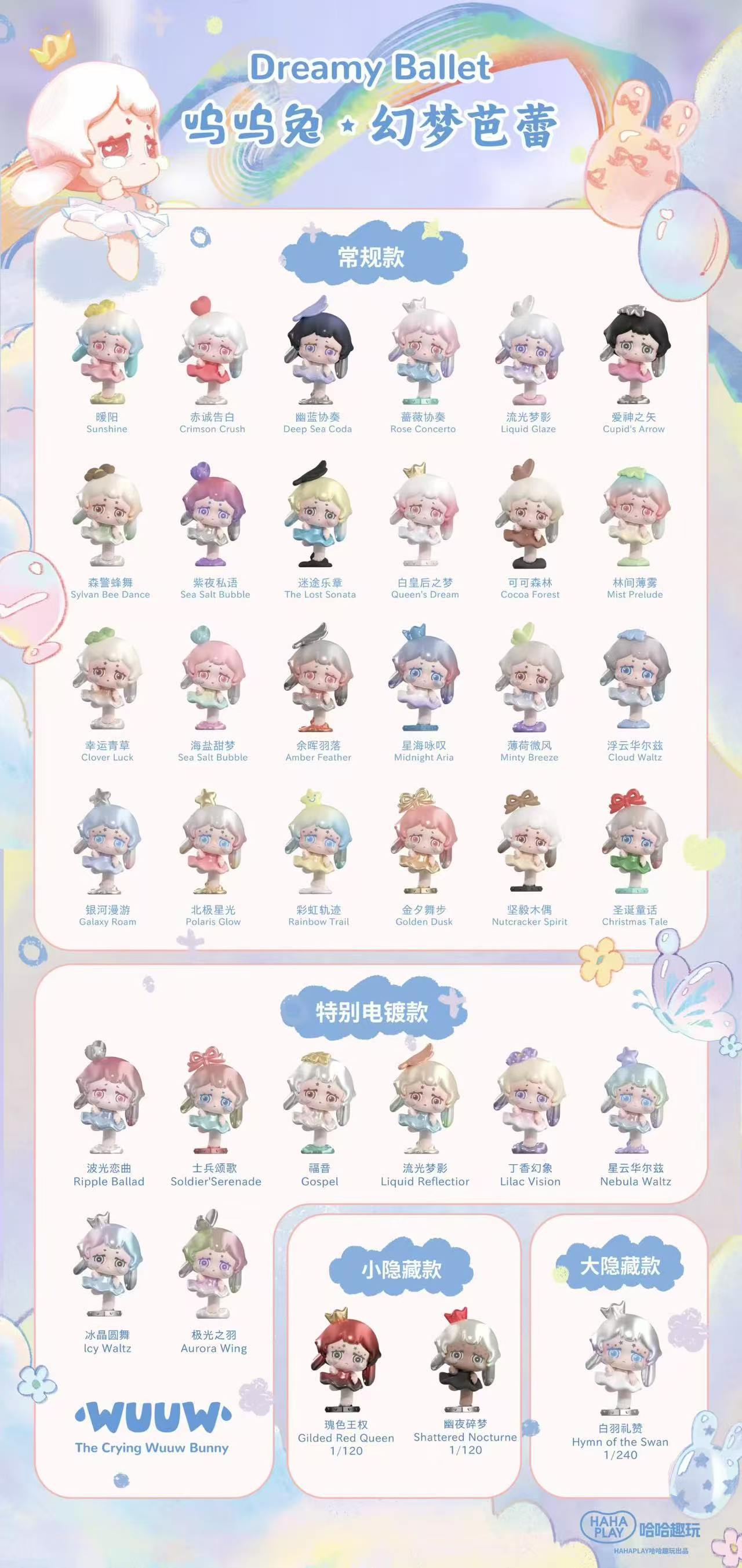 【preorder】WUWU Bunny Dreamy Ballet Minibean Series toy surprise box Dolls