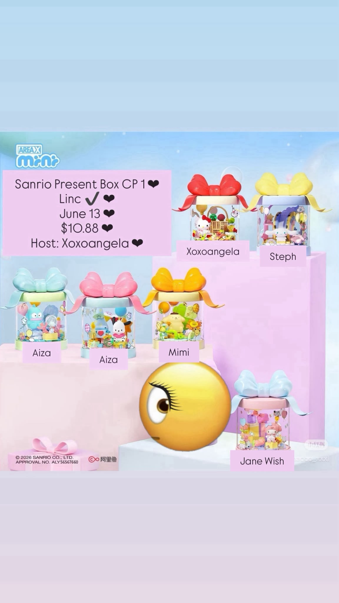 Sanrio Family Building Blocks Sweet Dreams Gift Box Series Claim Party