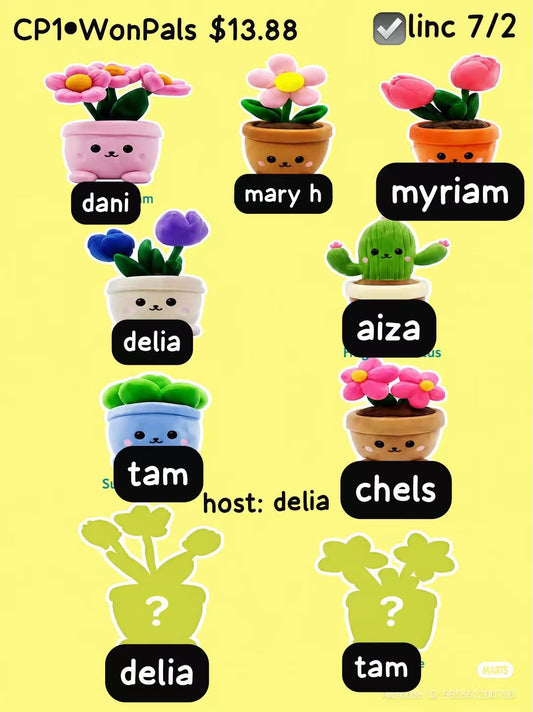 wonpals Secret Garden Plush Flower Pot Ornament Series Claim Party