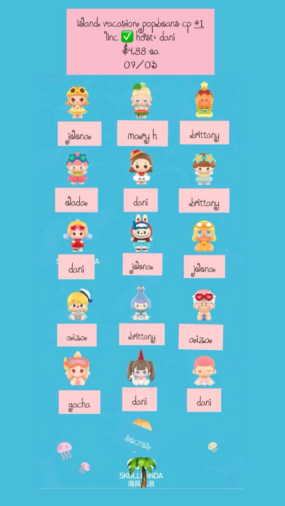 【preorder】POP MART Island Vacation Minibean Series toy surprise box Dolls