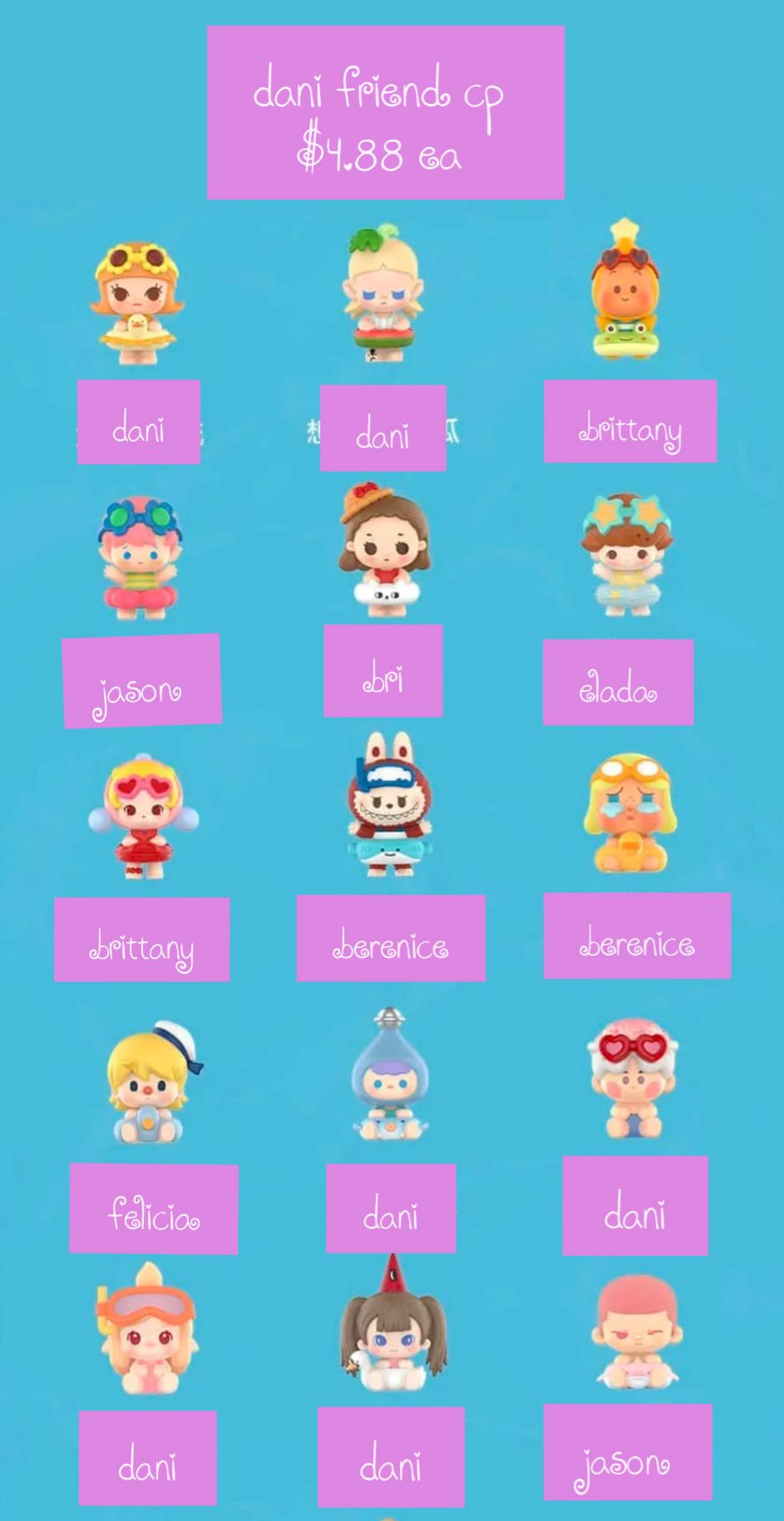 【preorder】POP MART Island Vacation Minibean Series toy surprise box Dolls