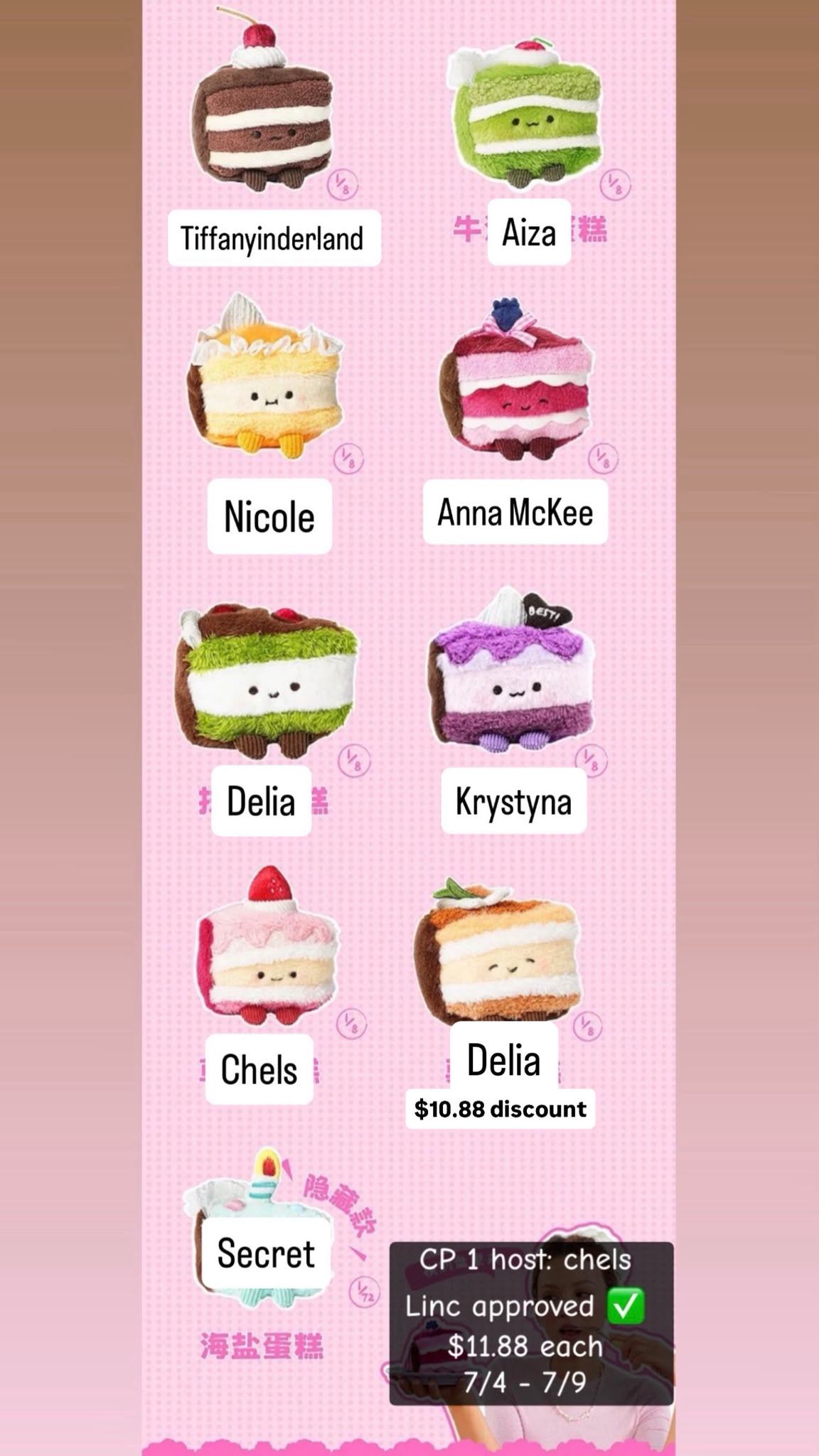 Jiumu Miscellaneous Sliced Cake Keychain Blind Box Series Claim Party