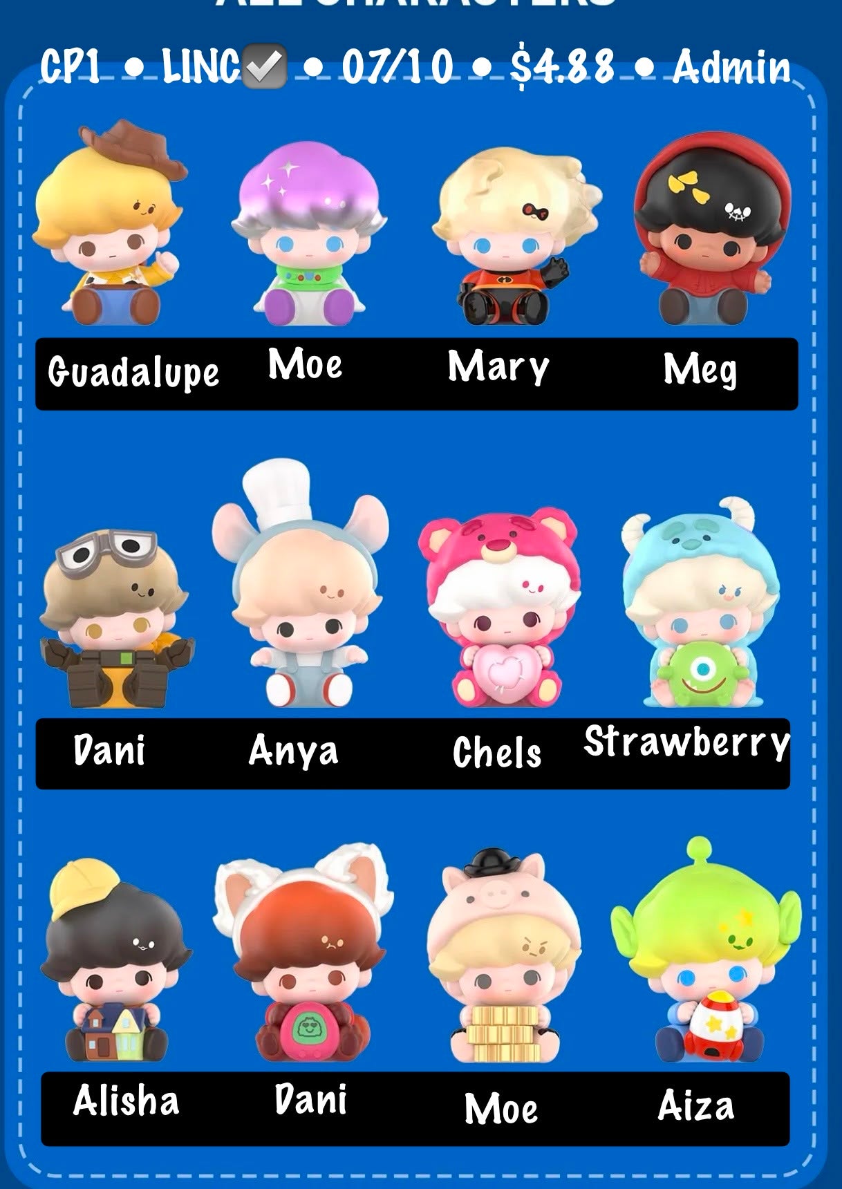 【preorder】POP MART Dimoo World x Pixar Minibean Series toy surprise box Dolls