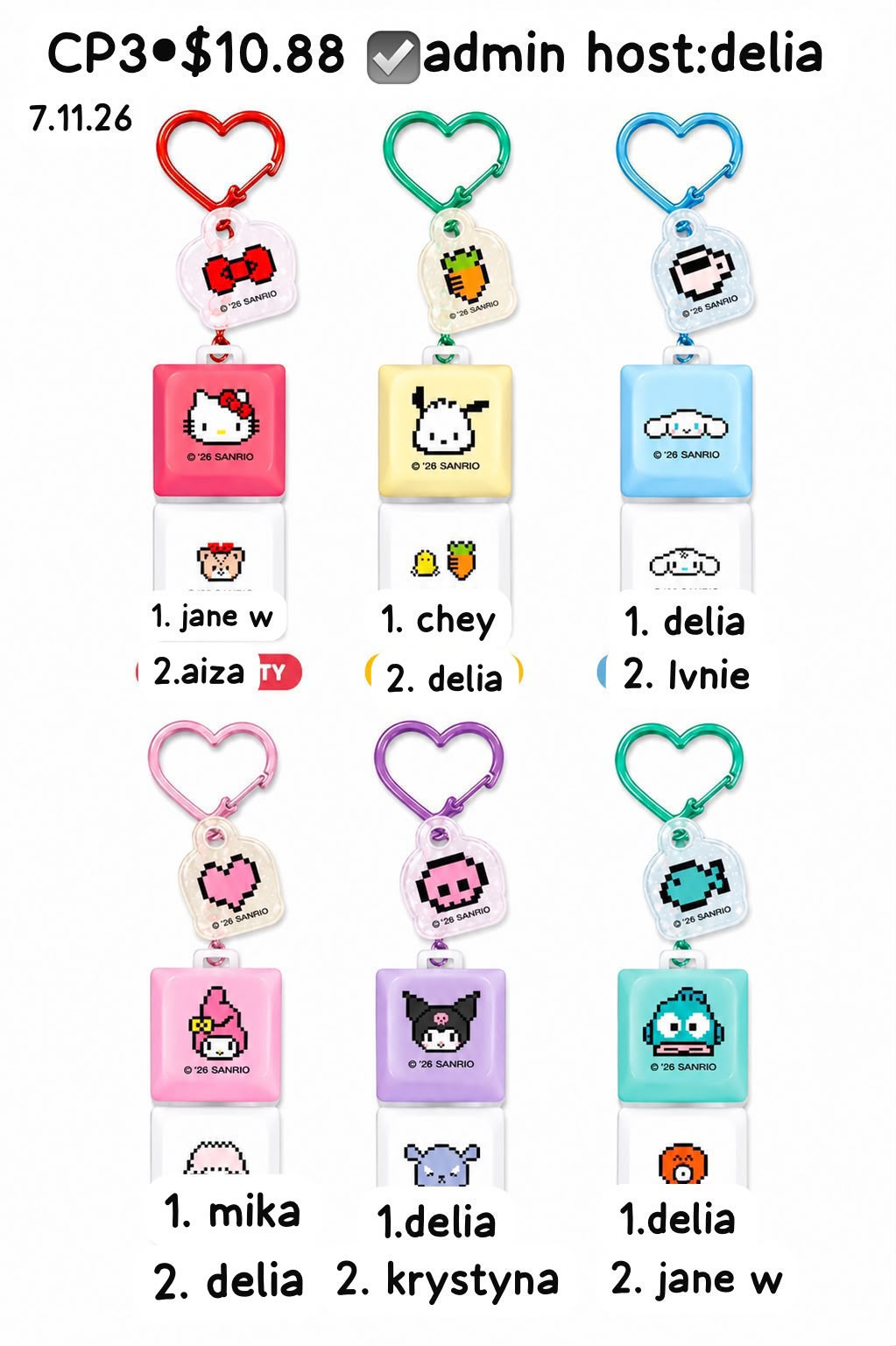 Sanrio Keycap Series Claim Party