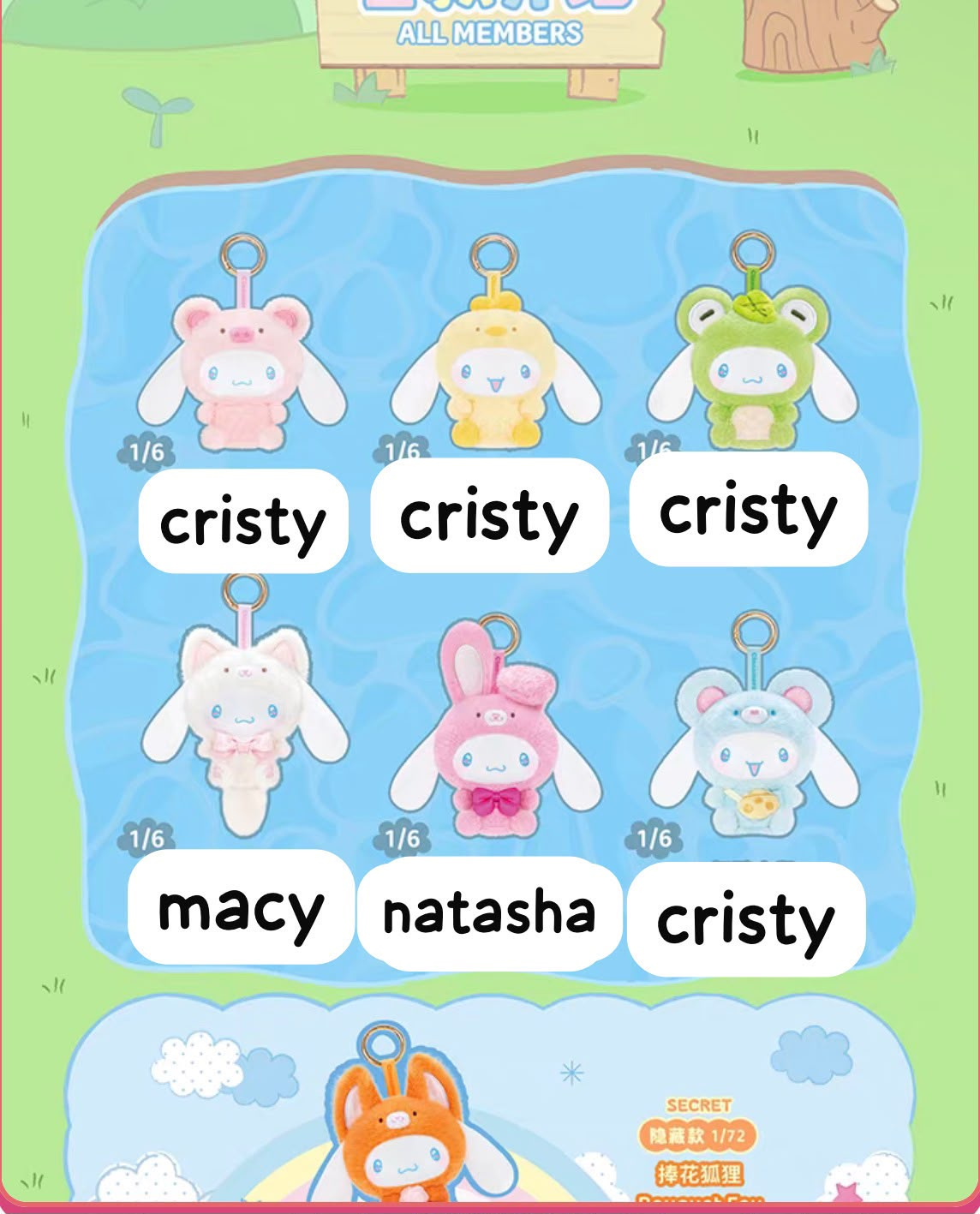 Cinnamoroll Sweet Friends Keychain Series Claim Party