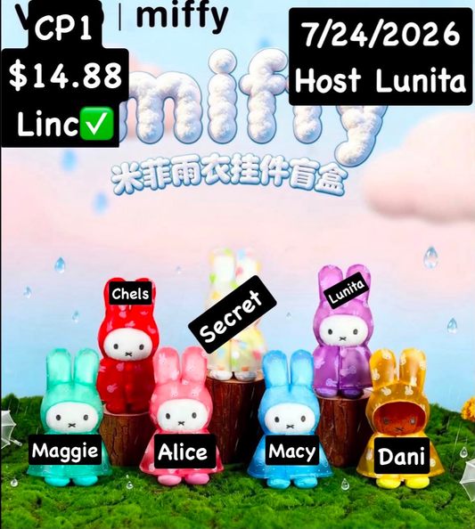 Miffy Raincoat Plush Keychain Series Claim party